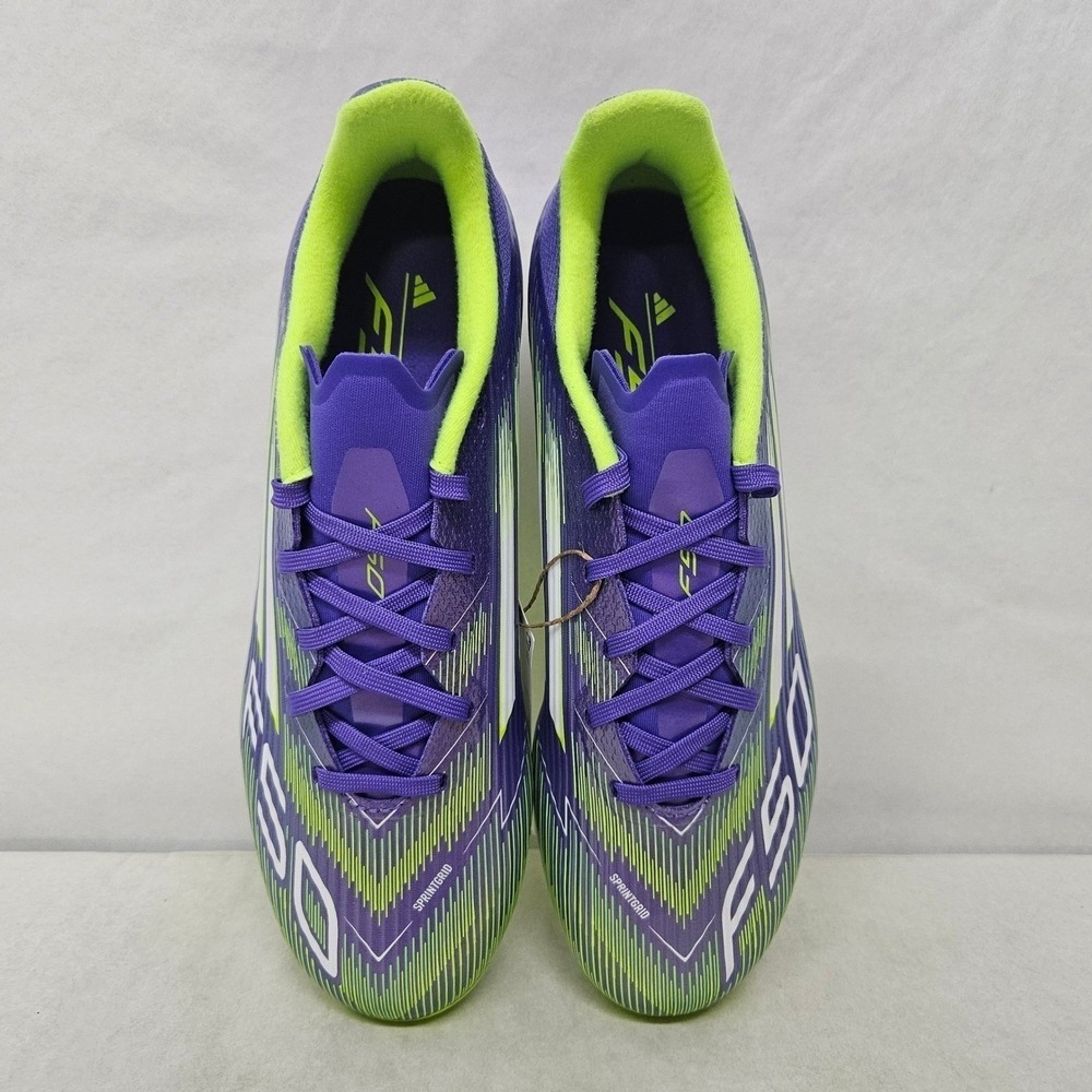 Adidas F50 League FG/MG Soccer Cleats JI0003 Purple Lucid Lemon Mens Size 10.5 - Picture 5 of 10